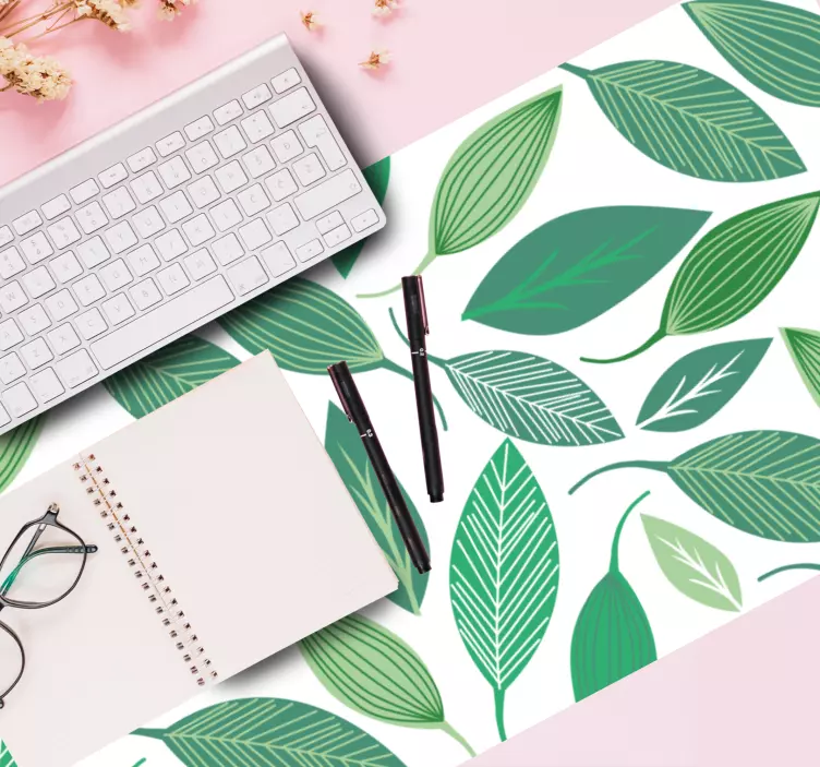 Patronen muismat groene bladschikking - TenStickers