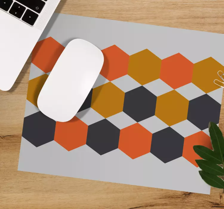 Patronen muismat hexagonaal kleurenarrangement - TenStickers