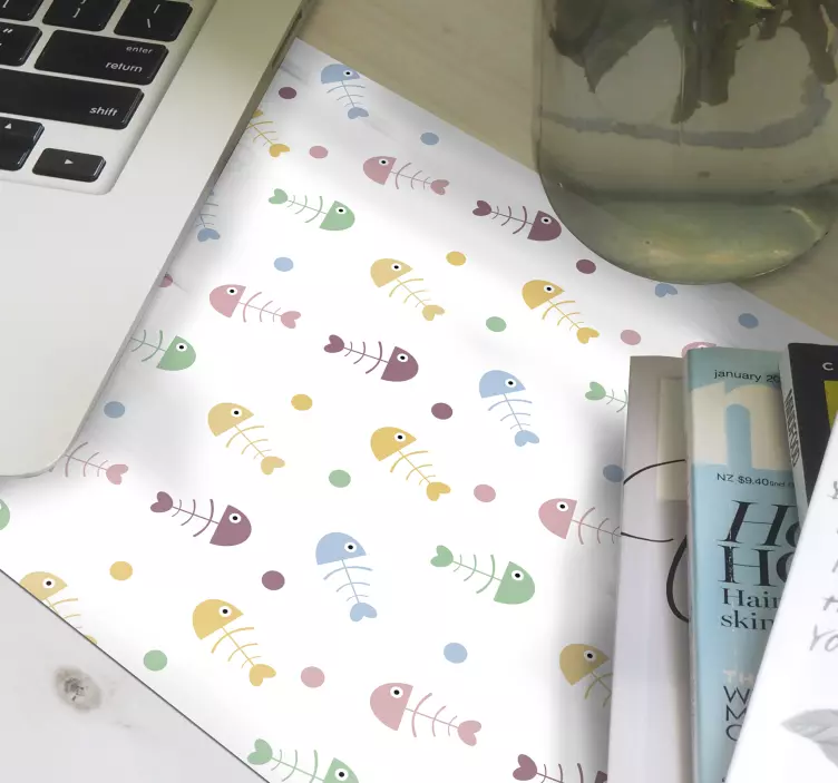 Patronen muismat kleurige vissenbotten - TenStickers