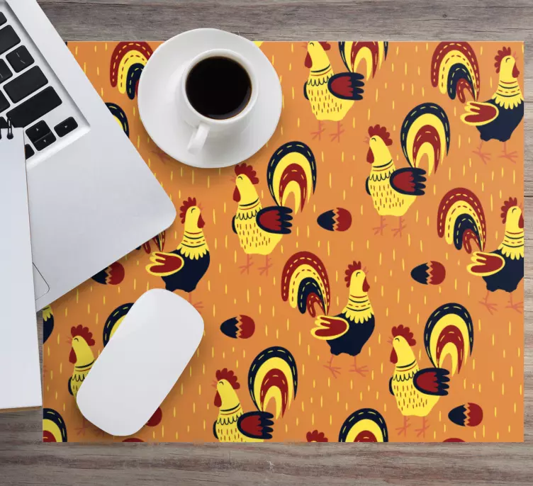 Patronen muismat kleurrijk haan motief - TenStickers