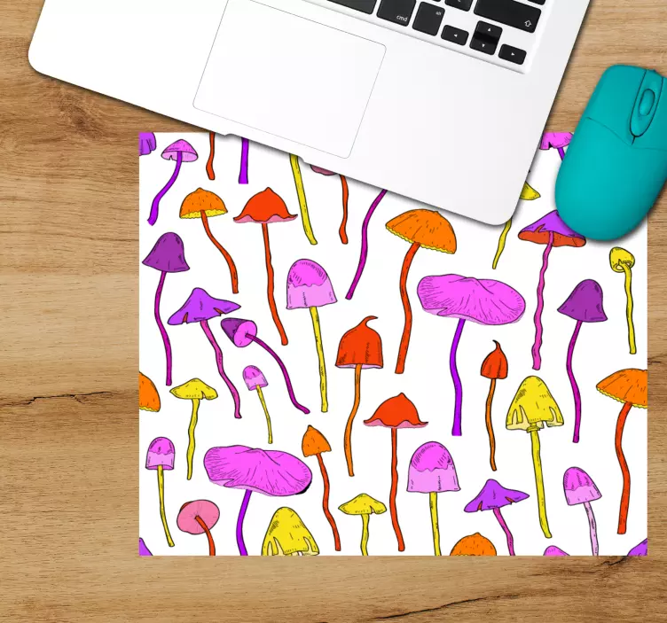 Patronen muismat kleurrijk paddestoelenpatroon - TenStickers