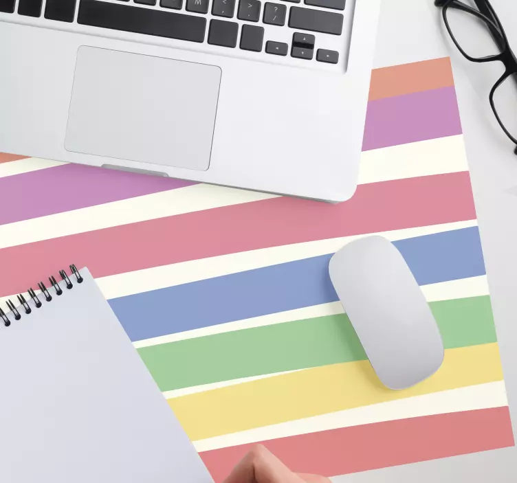 Patronen muismat kleurrijk streepjespatroon - TenStickers