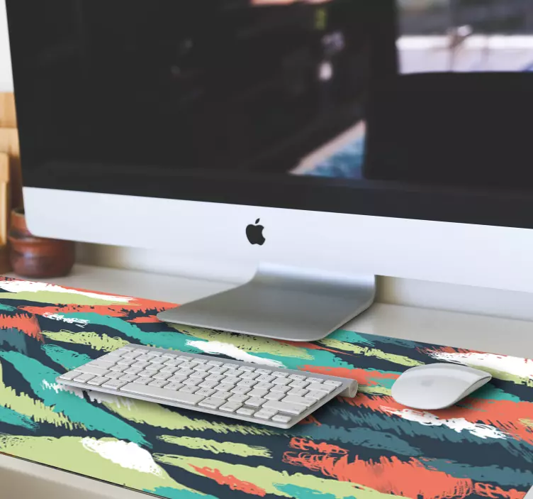 Patronen muismat kleurrijke abstracte strepen - TenStickers