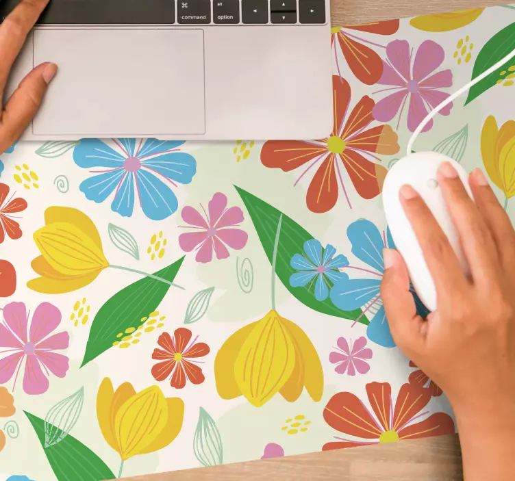 Patronen muismat kleurrijke bloemenweergave - TenStickers