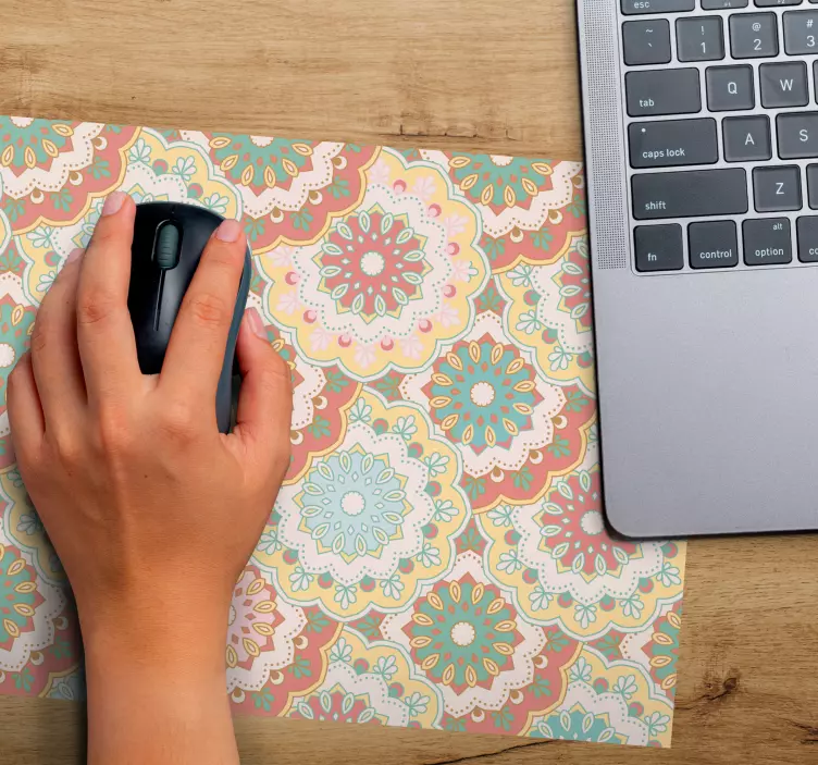 Patronen muismat kleurrijke bloemmotieven - TenStickers