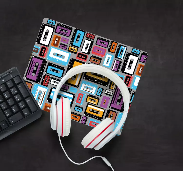 Patronen muismat kleurrijke cassette indeling - TenStickers