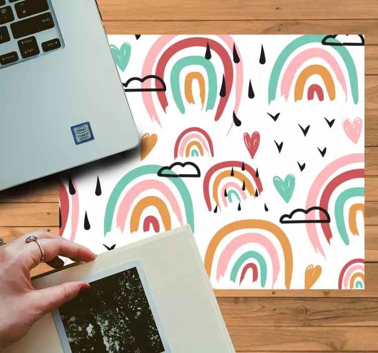Patronen muismat kleurrijke regenboog overlay - TenStickers