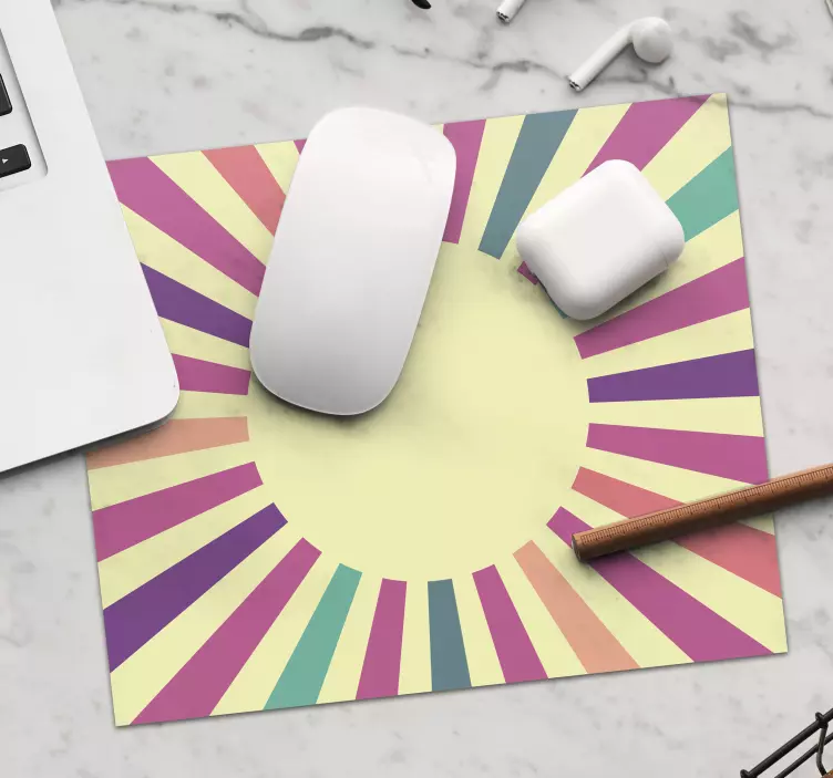Patronen muismat kleurrijke stralende strepen - TenStickers