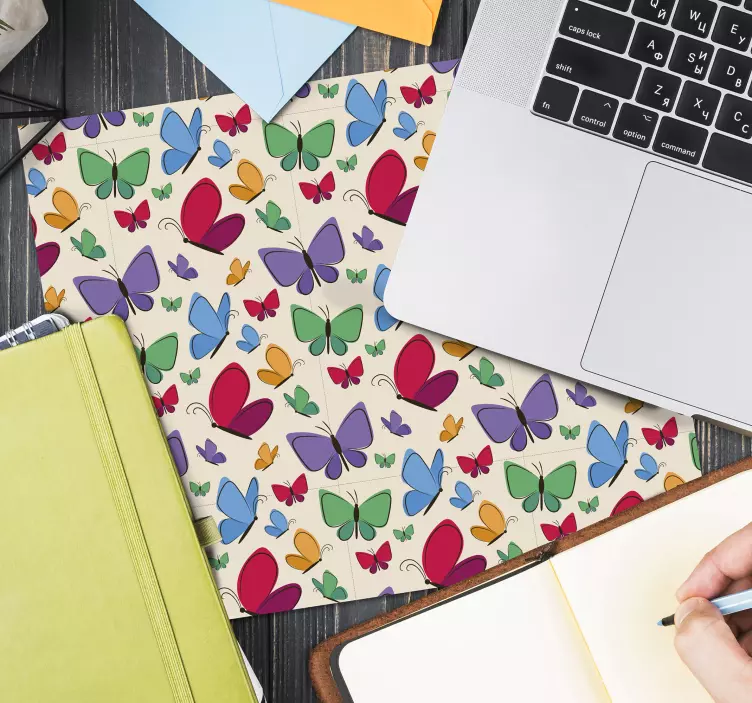 Patronen muismat kleurrijke vlinderpatronen - TenStickers