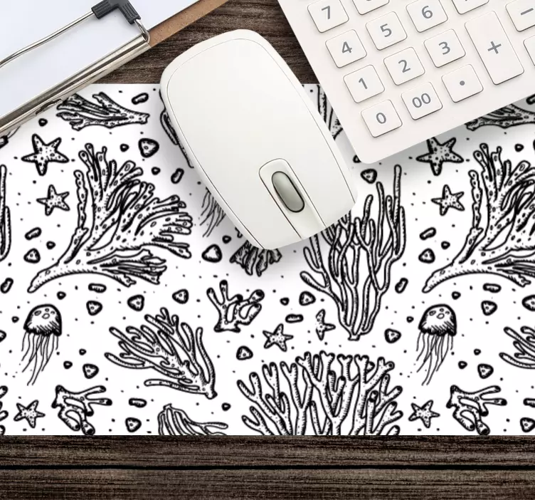 Patronen muismat koraal zeeleven - TenStickers