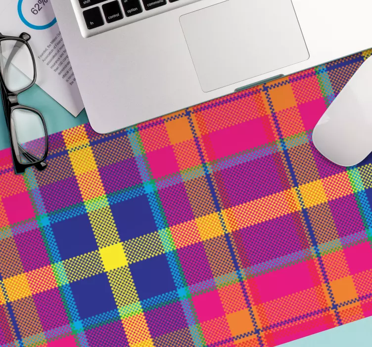 Patronen muismat levendig geruit motief - TenStickers