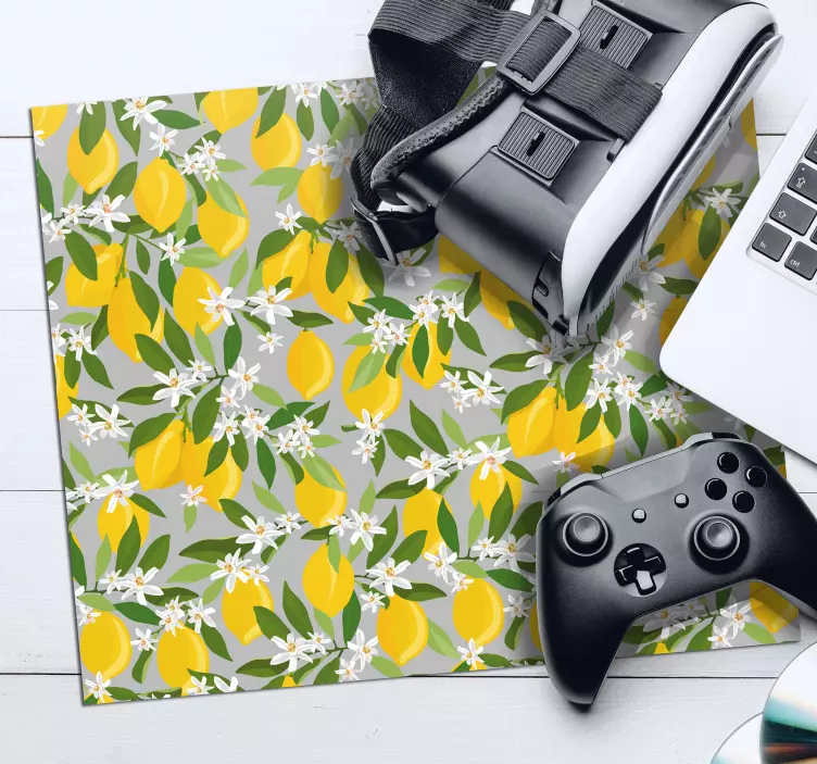 Patronen muismat levendige citroen bloemen - TenStickers