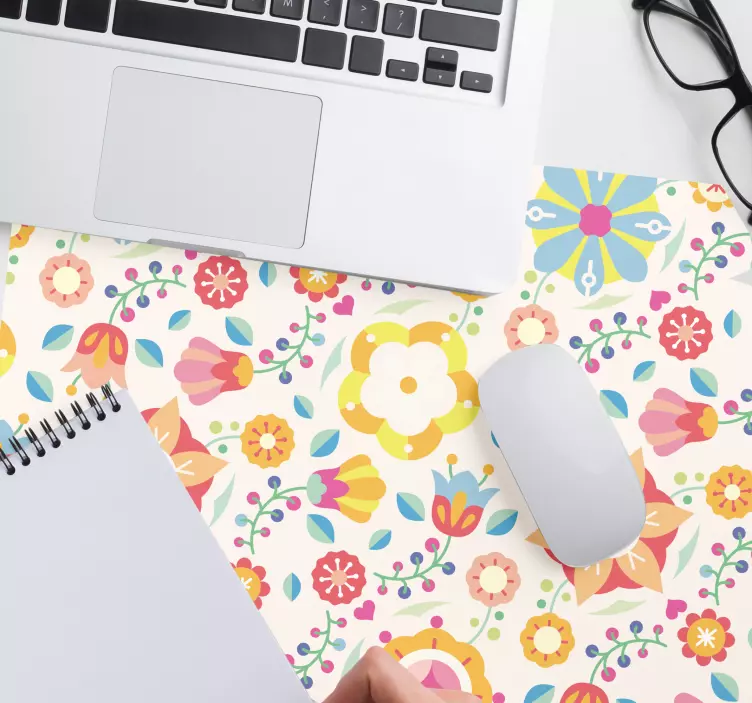 Patronen muismat met bloem geïnspireerde textuur - TenStickers