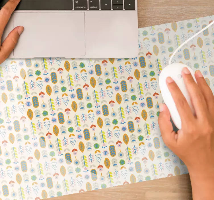 Patronen muismat met natuur geïnspireerd bladmotief - TenStickers