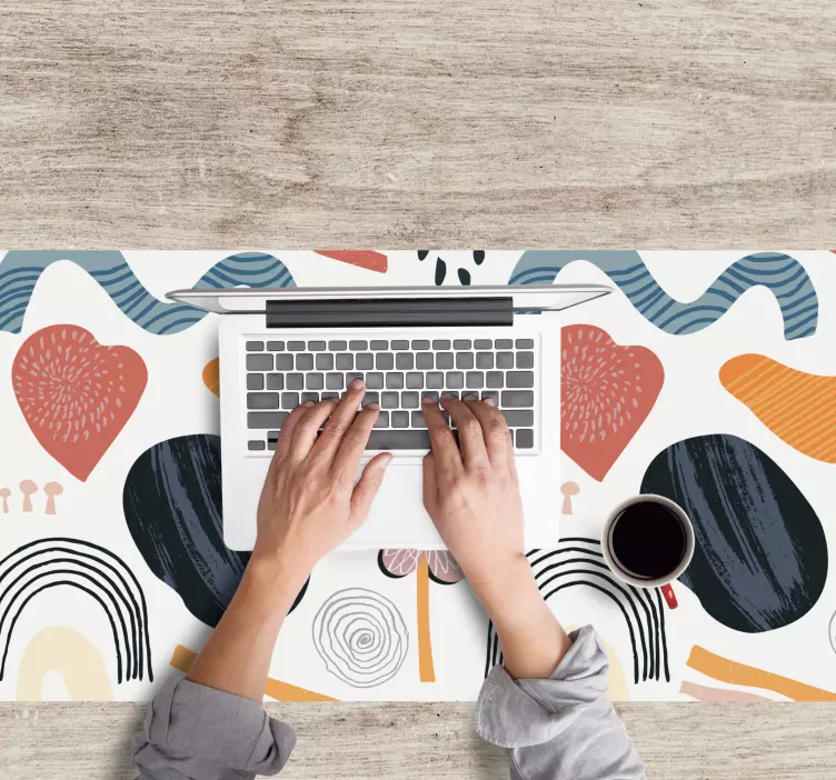 Patronen muismat organische abstracte vormen - TenStickers