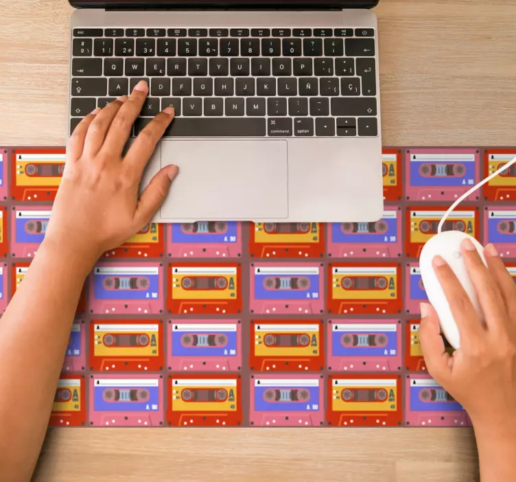 Patronen muismat retro cassette motief - TenStickers