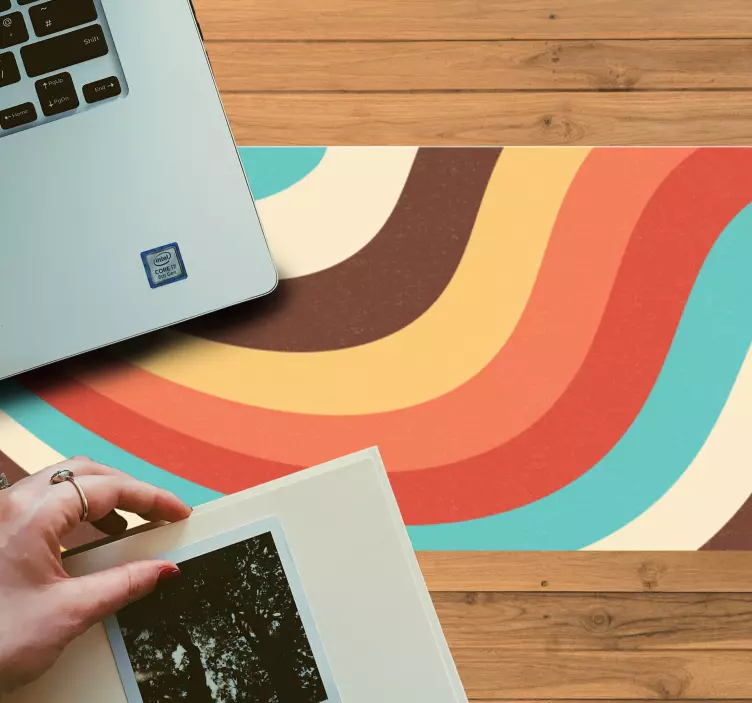 Patronen muismat retro golvende lijnen - TenStickers