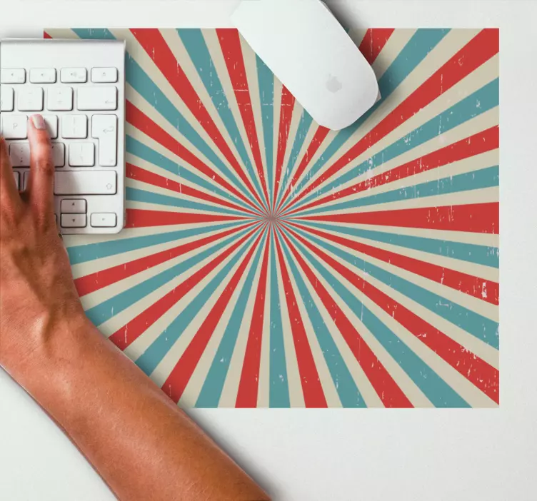 Patronen muismat retro stralende lijnen - TenStickers
