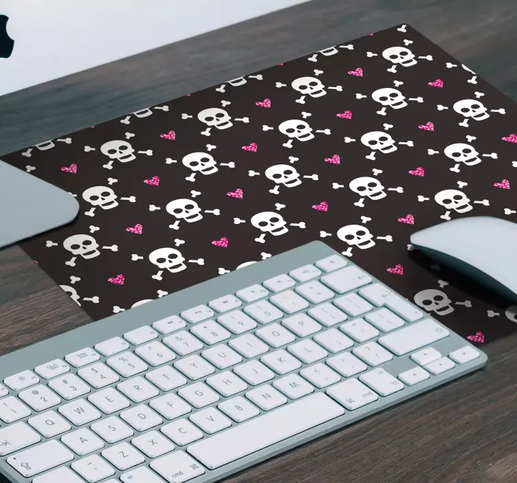 Patronen muismat schedels en harten - TenStickers