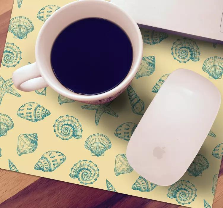 Patronen muismat schelpenmotief achtergrond - TenStickers