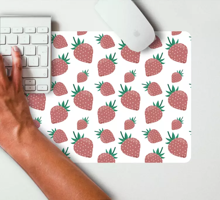 Patronen muismat speelse aardbeienpatroon - TenStickers