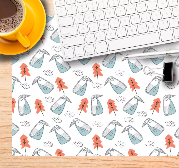 Patronen muismat speelse bladeren patroon - TenStickers
