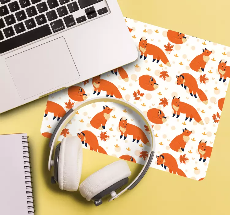 Patronen muismat speelse vos patronen - TenStickers