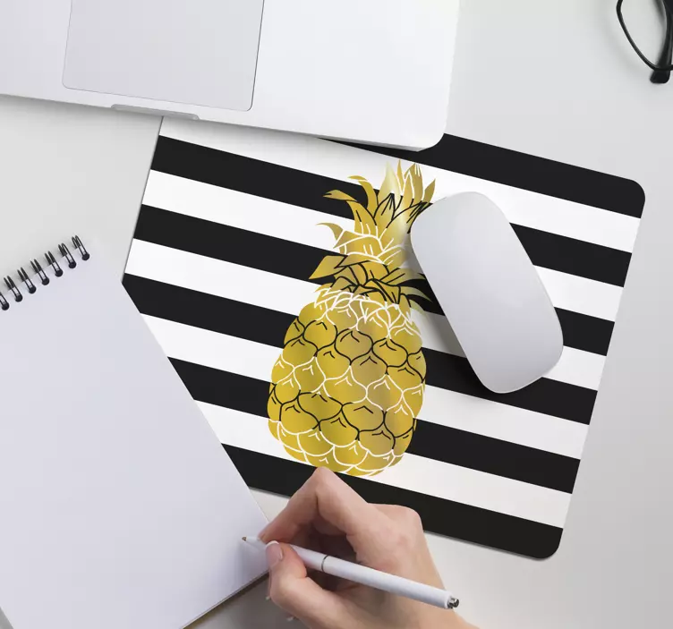 Patronen muismat strepen met ananas - TenStickers