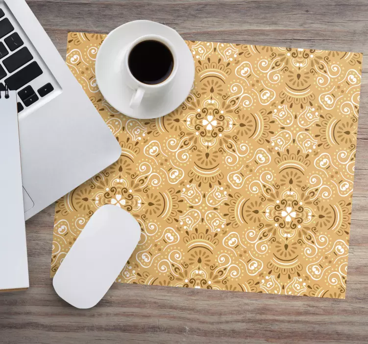 Patronen muismat uitgebreid bloemig ornament - TenStickers