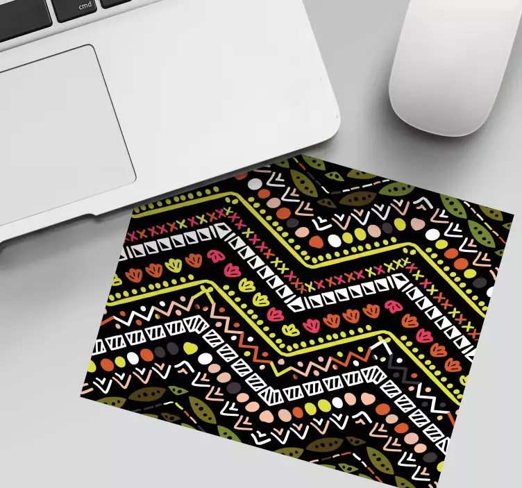 Patronen muismat vibrant zigzag motief - TenStickers
