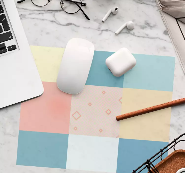 Patronen muismat vibrante geometrische vierkanten - TenStickers