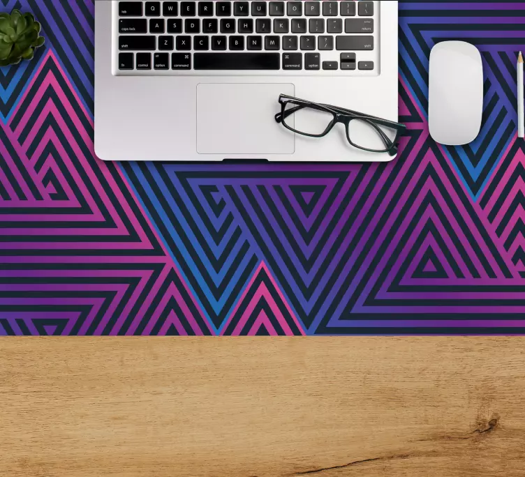 Patronen muismat vibrerende driehoekige lijnen - TenStickers