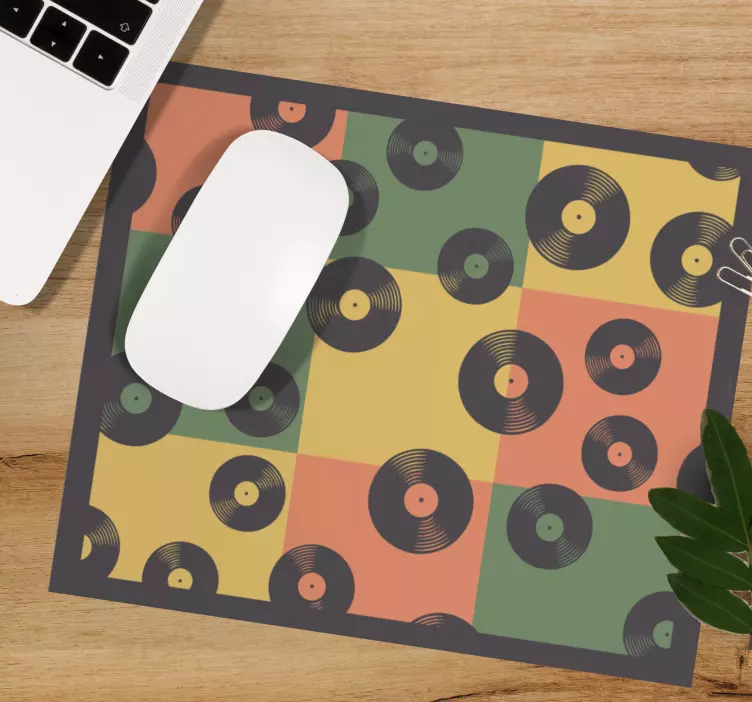 Patronen muismat vinylplaat motief - TenStickers