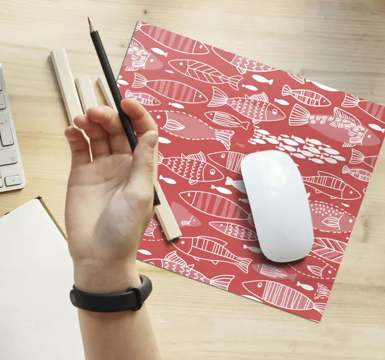 Patronen muismat vissenpatroon kunstwerk - TenStickers