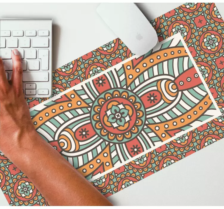 Patronen muismat vivid mandala kunstwerk - TenStickers