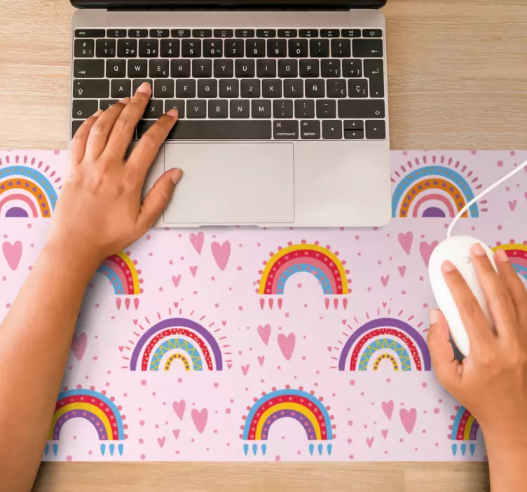 Patronen muismat vrolijk regenboog concept - TenStickers
