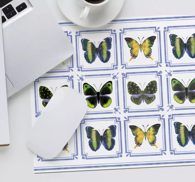 Patronen muismat vrolijke vlinder compositie - TenStickers