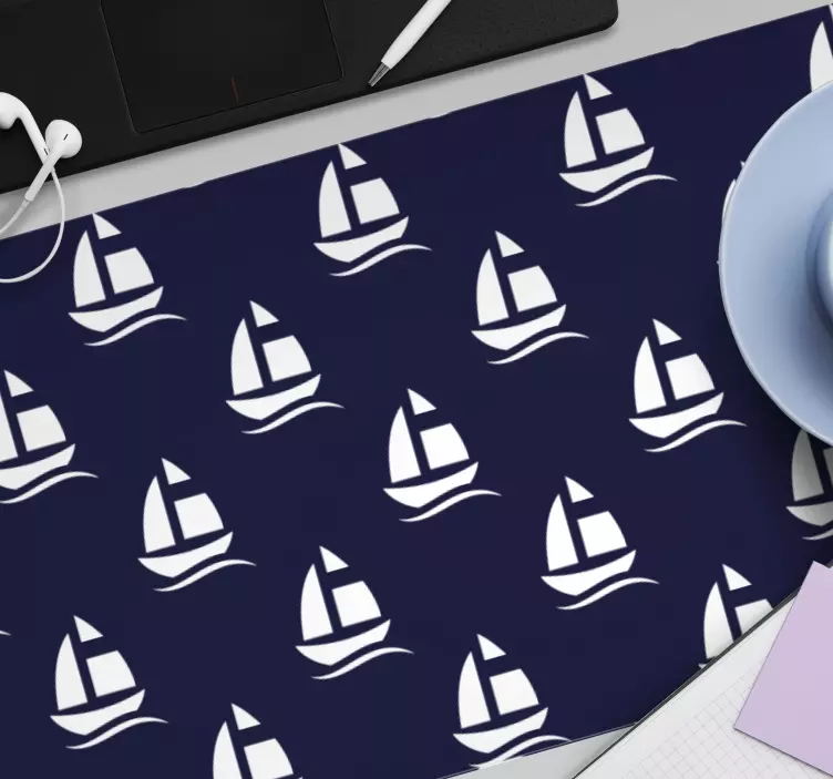 Patronen muismat zeilbootpatroon - TenStickers