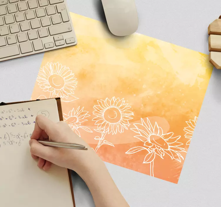 Patronen muismat zonnebloem abstract ontwerp - TenStickers