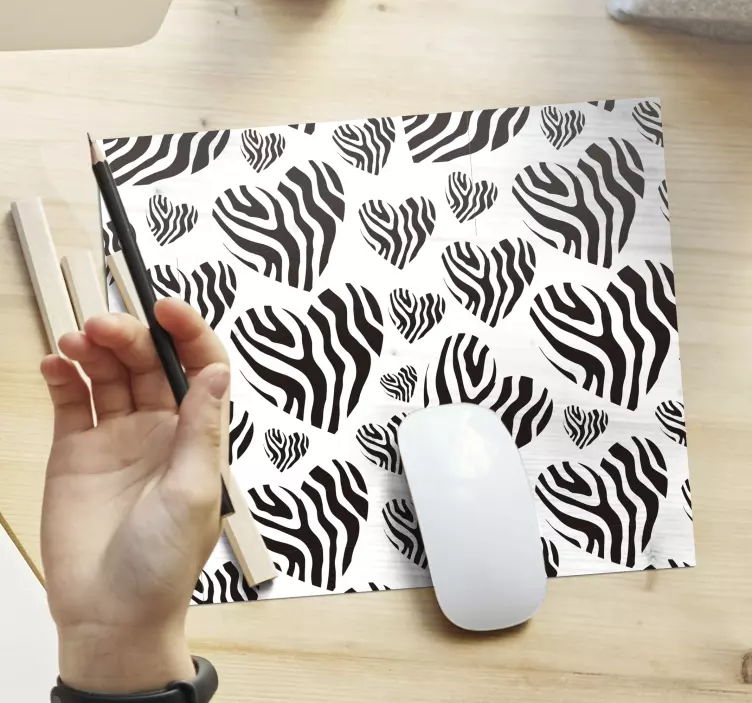 Zebra hartmotief patronen muismat - TenStickers