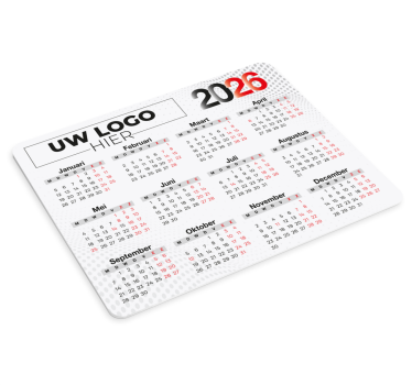 Muismat met naam kalender 2026 met logo - TenStickers