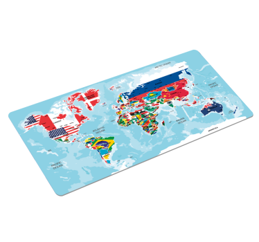 XXL Wereldkaart muismat Vlag - TenStickers