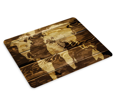 Muismat wereldkaart houten wereldkaart - TenStickers