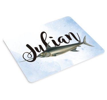 Muismat met naam vissen illustreren naam - TenStickers