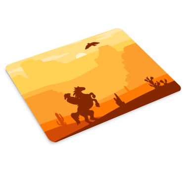 Gaming muismat silhouet van cowboy - TenStickers