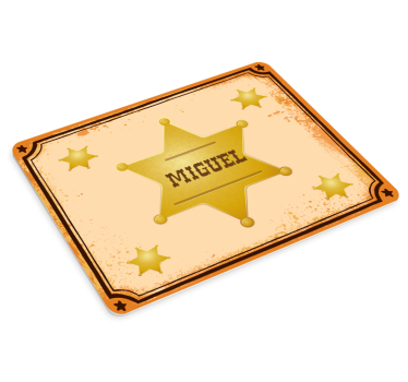 Muismat met naam sheriff ster badge - TenStickers