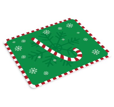 Muismat kerst met zuurstokkenpatroon - TenStickers