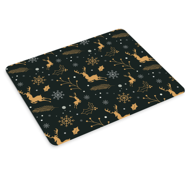 Elegante gouden rendieren muismat kerst - TenStickers