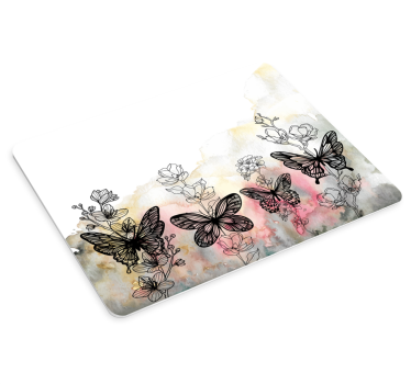 Originele muismat vlinders en bloemen - TenStickers