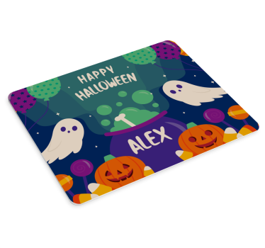 Muismat met naam halloween groet - TenStickers